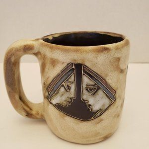 Mexican Stoneware Pottery Zodiac Mug Signed